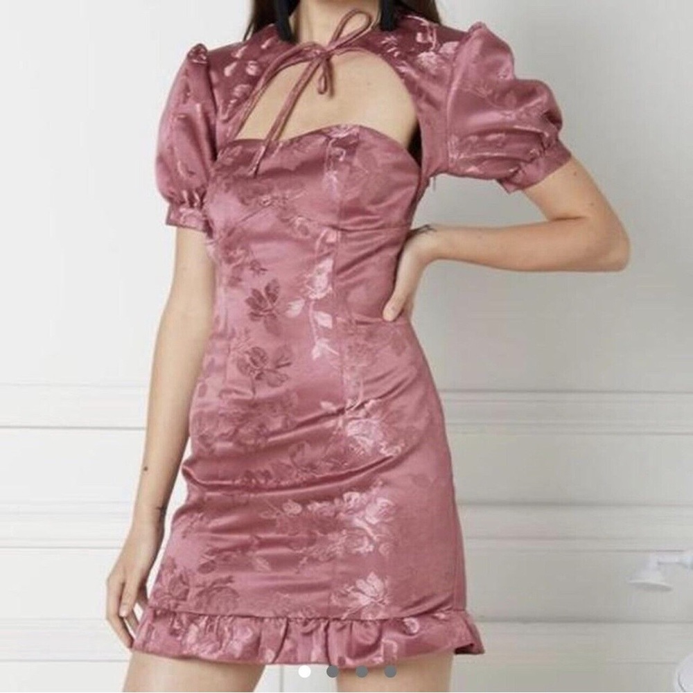 Eggie brand pink jacquard dress